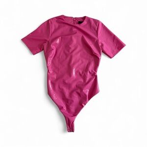 Naked Wardrobe The Vinyl Crew Bodysuit